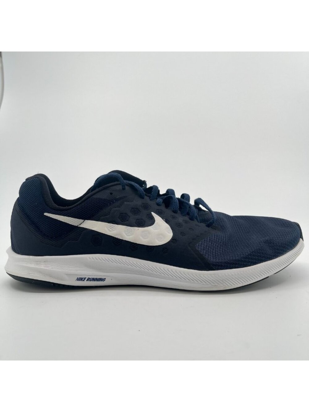 Nike Downshifter 7 Mens Size 12 Navy Blue White Athletic Running Shoes Sneakers
